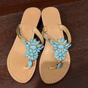 Mystique Gold and Turquoise Women's Sandals